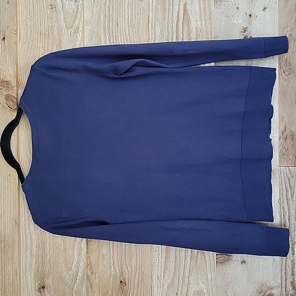 Loft Size Small Navy Blue Cardigan with Clear Sequins on the Shoulders - Picture 6 of 6